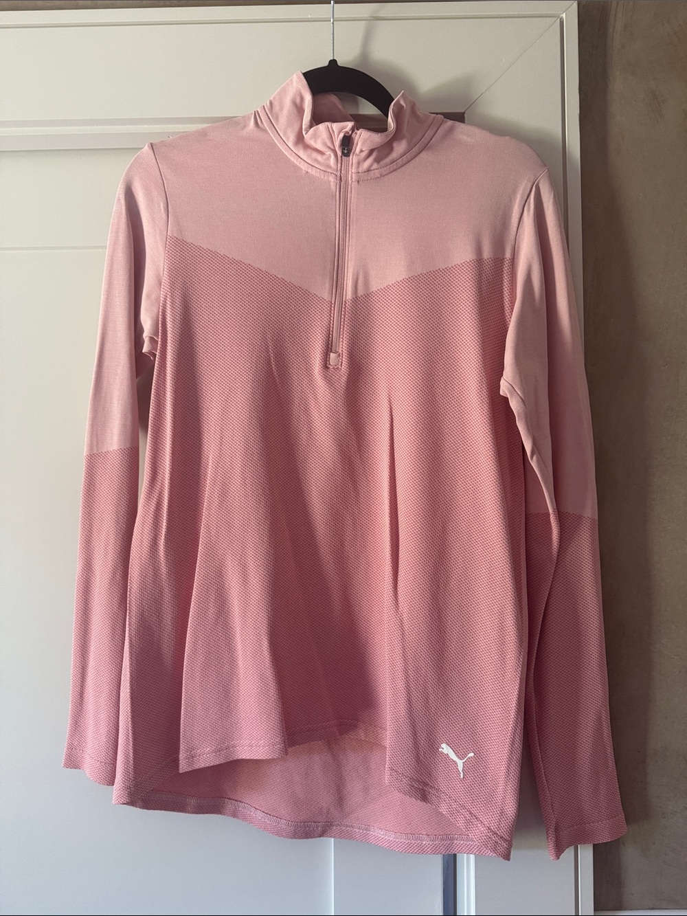 Puma Light Pink Half-Zip Performance Top